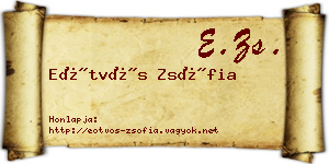 Eötvös Zsófia névjegykártya